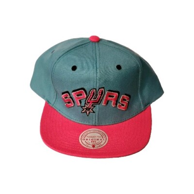 San Antonio Spurs NBA Cap Hat Mitchell Ness Teal Pink