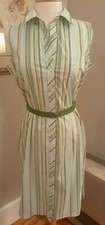 EXPRESS STRETCH STRIPE BUTTON FRONT SHIRT DRESS SIZE 13/14 Stretch 90's Classic