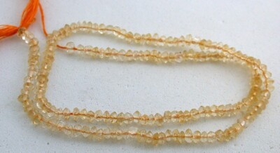 3.5mm Petite Citrine Tumble Polished Chip Bead 14 Inch Strand Gem Gemstone CBS95