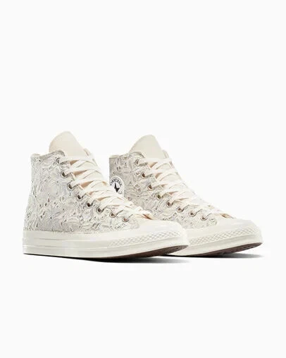 Converse Chuck 70 Romantic Lace Zapatillas Altas Plata/Ecru - Imagen 2 de 4