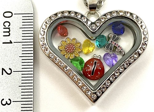 MAY Birthstone Crystal Glass Locket Necklace Mom Floating Charm Mother's Child - Picture 10 of 12