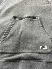 Nike Sweatshirt Womens Medium Gray Standard Funnel Neck Pockets Modern