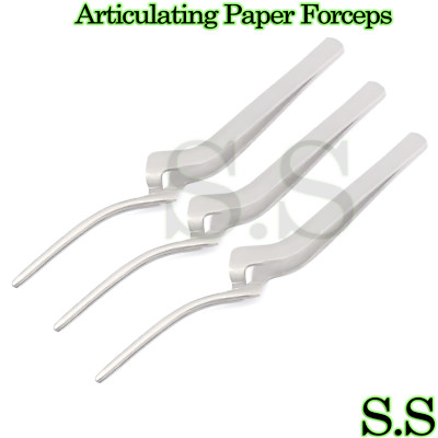 3 Articulating Paper Forceps Curved Dental Instruments