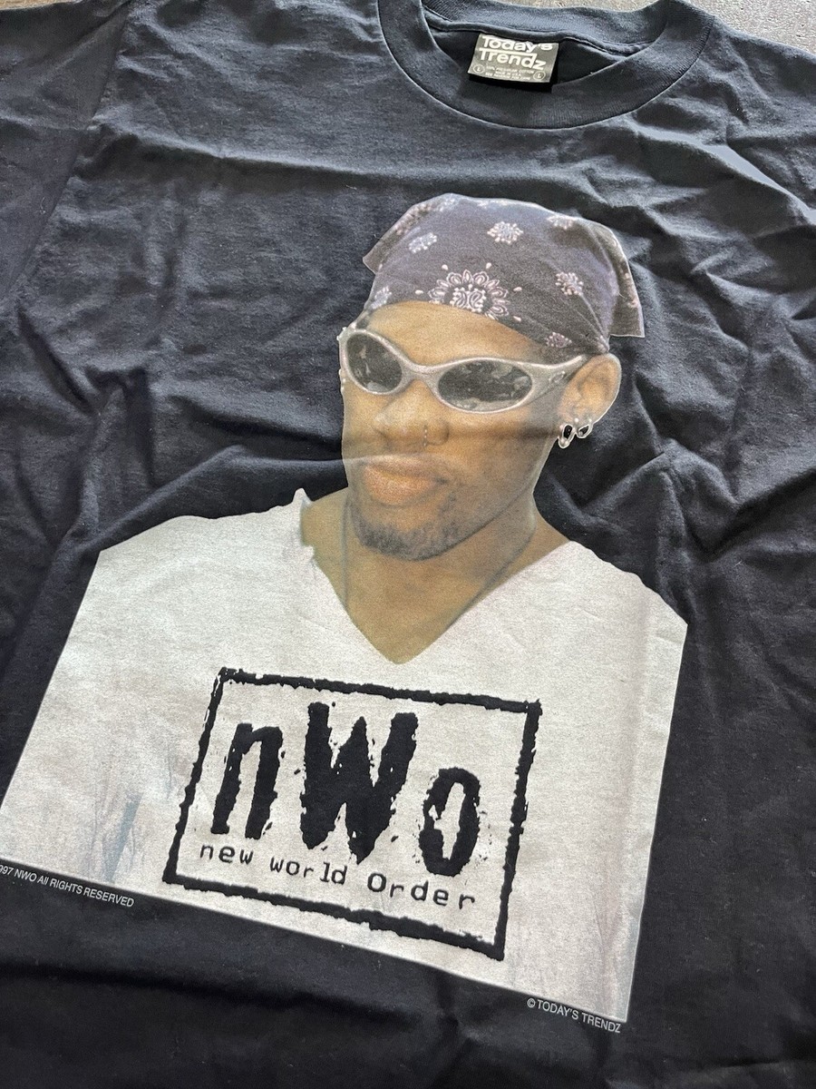 Dennis Rodman nWo Tシャツ 1997 Vintage NWO Dennis Rodman Todays Trend Tag Single Stitch