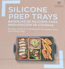 4 - Silicon Food Prep Trays - Divides Food On Sheet Pan For Easy Preparation 