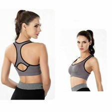 Womens Sports Bra Padded Yoga Tank Top Gym Fitness Stretch Racerback Running Bra