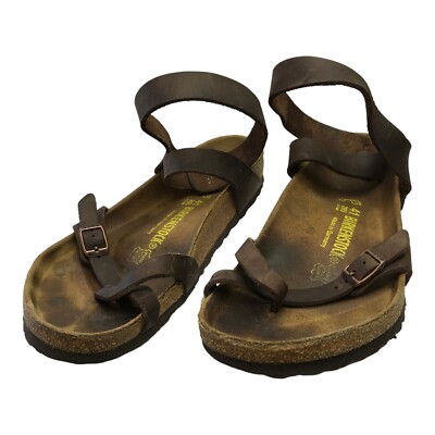 BIRKENSTOCK Shoes Women's Size 10 Brown Oiled Leather YARA Ankle Strap  Sandals