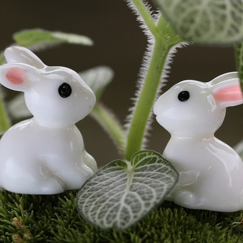 Mini Rabbit Resin Fairy Ornament Miniature Garden Figurine Animal Decor Supply - Picture 3 of 7