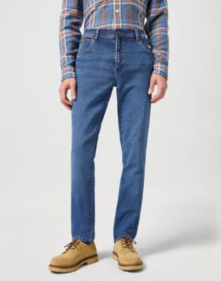 Wrangler Herren Jeans TEXAS SLIM Stretch Regular Tapered Leg Denim Hose Saisonal