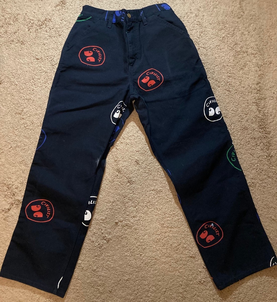 Civilist x Carhartt WIP Single Knee Pants Dearborn Canvas navy, 30