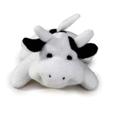 Zanies Dog Mini Plush Toy, Puppy Training Squeaker,  Bitty Buddies, Moo Cow 3"