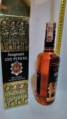 Scotch Whisky Seagram's 100 Pipers de Luxe 75cl 43 Vol Vintage bot