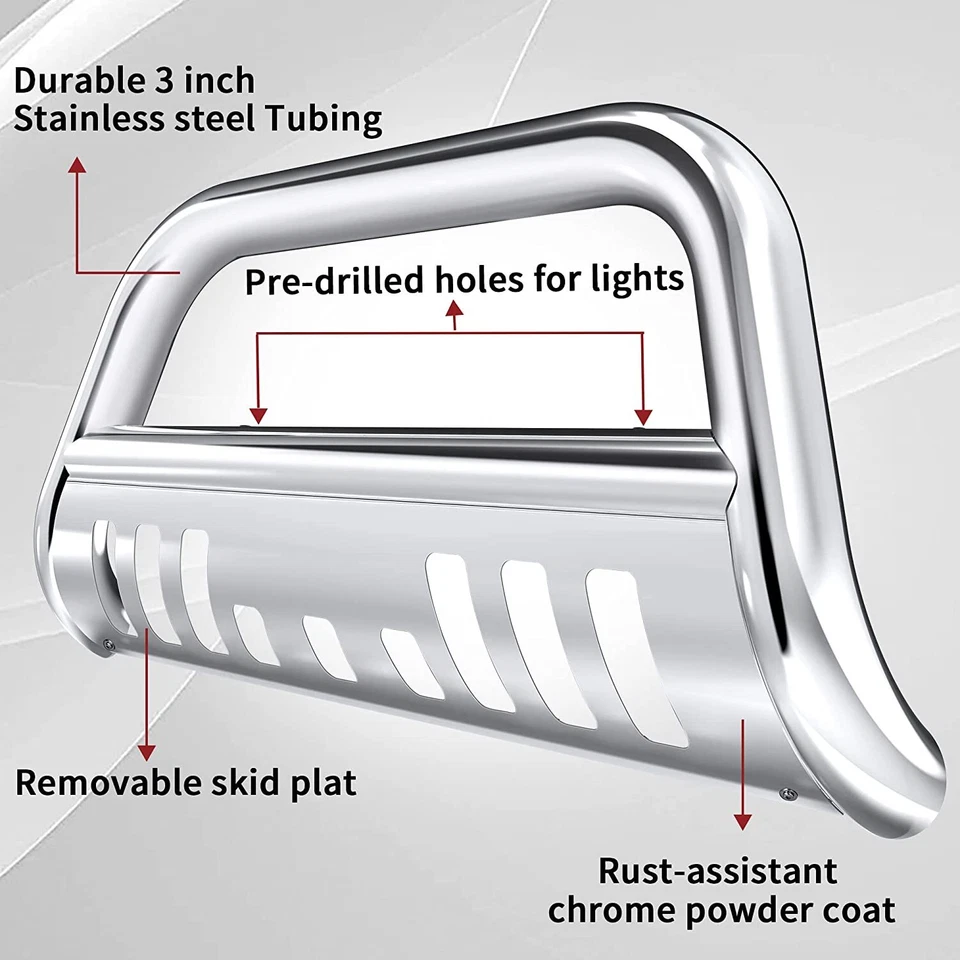 3'' Stainless Steel Bull Bar Bumper Guard for 04-23 Ford F-150/ 03-17 Expedition Foto 3 de 4