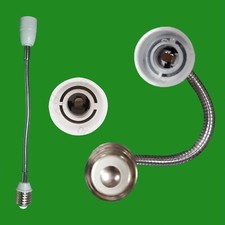 E27 to E14 300mm Flexible Lamp Holder, Orientational Light Bulb Extension Socket