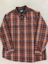 Eddie Bauer Classic Fit Plaid Polyester Button Down Shirt Men's XXL Red
