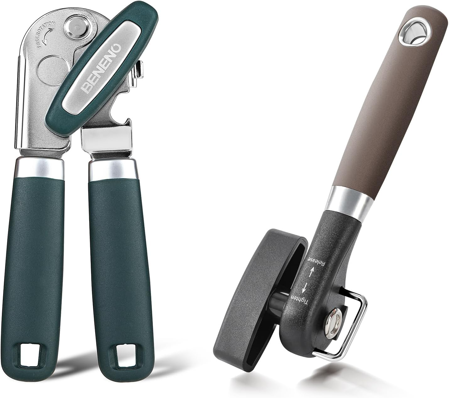 Premium Can Opener Manual with Multifunctional Bottle Openers Smooth Edge Side C-image