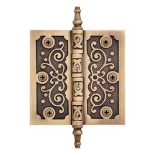 Signature Hardware 4-1/2" Solid Brass Ornate Door Hinge HG-712-BA - NEW
