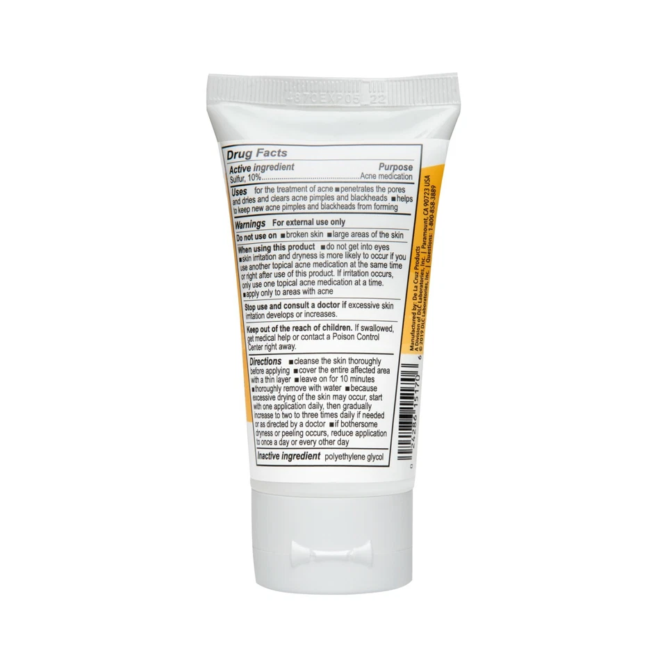 Ungüento de azufre De La Cruz 10 % medicamento para el acné 2,6 OZ, EE. UU. / TUBO / caducidad 06/2028 Foto 2 de 4