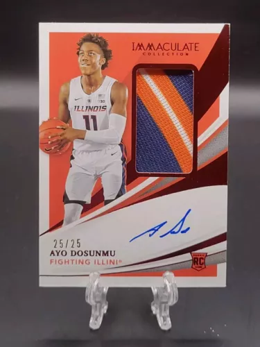 2021 Immaculate Ayo Dosunmu Rookie 3 Color Patch Auto /25 RPA Illini Bulls RC #3