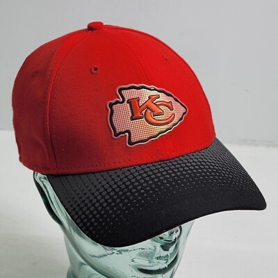 New Era 3930 Kansas City Chiefs Fitted Cap 39Thirty Rubber Logo Hat Sz S/M