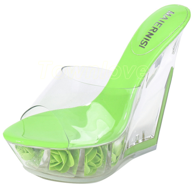 PANTOFOLA D’ORO Sandali donna estivi punta aperta pvc zeppa tacco alto plateau moda ciabatte