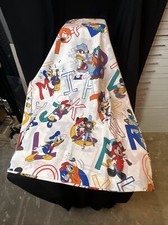 VTG 1990s Mickey Mouse Friends ABC Alphabet TWIN Flat Bed Sheet Fabric