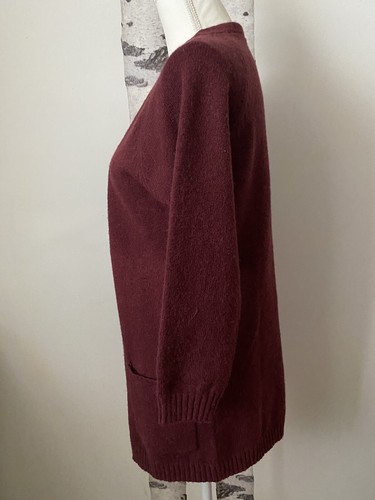 Zara Girls Long Cardigan Sweater Size 11-12/152 CM Burgundy Maroon - Picture 3 of 7