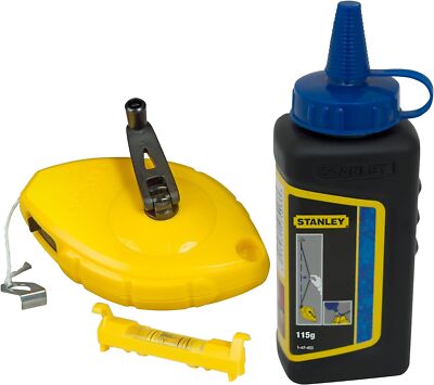 STANLEY Tracciatore 30 m Mit Faden-Ebene Und Pulverflasche Blau 0-47-443