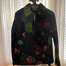 Chico's Additions Women's Black/Multicolor Print Full Zip Jacket Long Sleeve 2