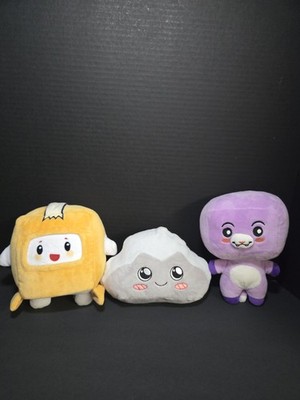 Lot Of 3 LankyBox Boxy Plush Bonkers, Rocky, Purple Boxy Foxy Stuffed Toy 