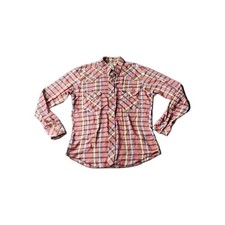 VTG 70s Wrangler Brown Plaid THIN Western Pearl Snap Shirt Mens Sz M FLAWS
