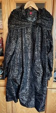 Gallery Zebra Animal Print Hooded Jacket Women’s Large Black Button Front Winter