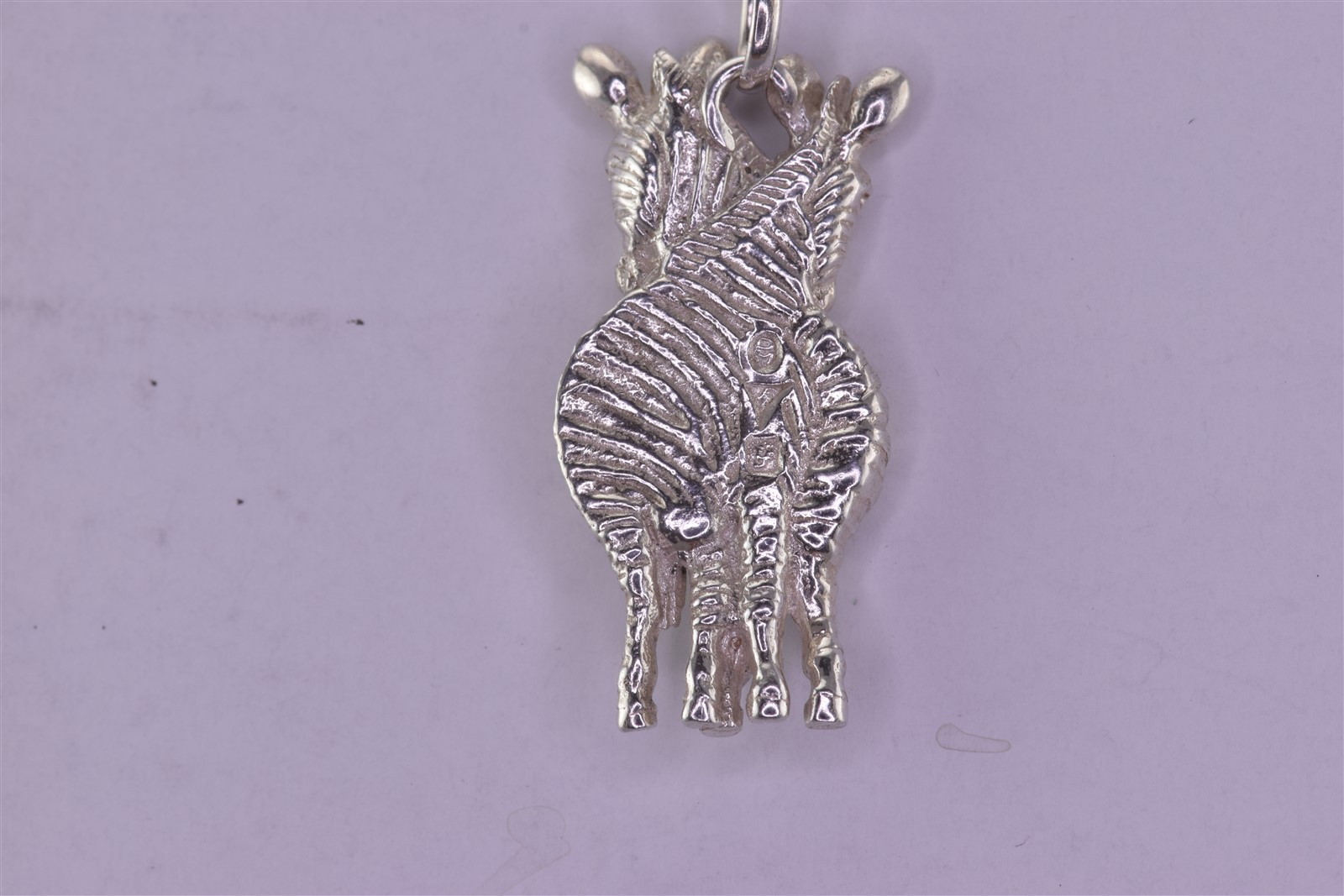 Sterling Silver 37mm Solid Dimensional Zebras Loo… - image 4
