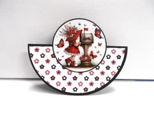 Card Kit Girl checking mail RED Total 4 cards and envies Rocker style cards