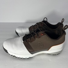 Footjoy Contour Fit Soft Spike Golf Shoes Brown White 54096 Mens Size 10 M