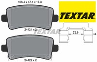 Textar 2442102 Bremsbelagsatz FüR Scheibenbremse Bremsbelagsatz