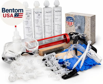 10  Fast Set Concrete Foundation Crack Repair Kit-Hydra Stop 300 Injection Syste