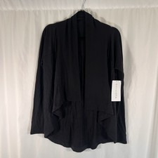 New Athleta Nirvana Wear Two Ways Wrap Women's XXS Black Open Front Cardigan