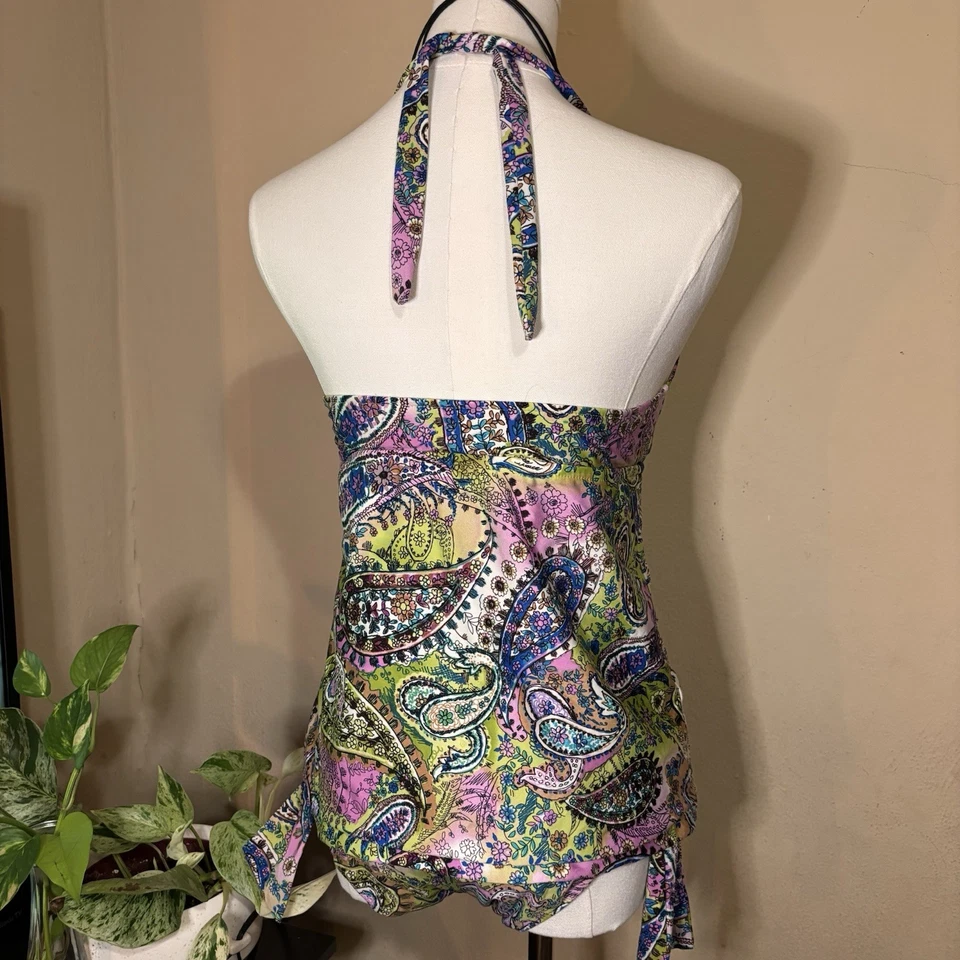 Lucky Brand Tankini Swimsuit Medium Top Large Bottoms - Image 4 of 4