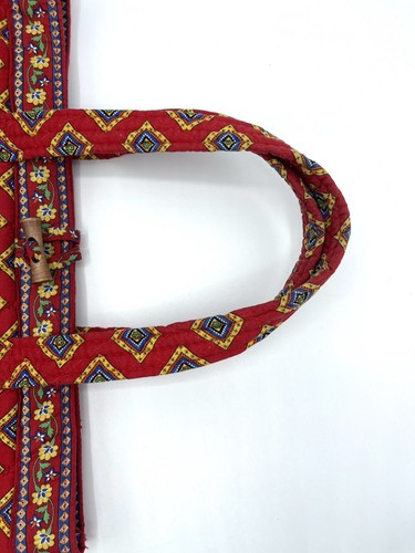 Vera Bradley TOGGLE TOTE Bolso de Hombro VILLA ROJO Cartera 14" X 9.5" Retirado 2004 EC - Imagen 11 de 13