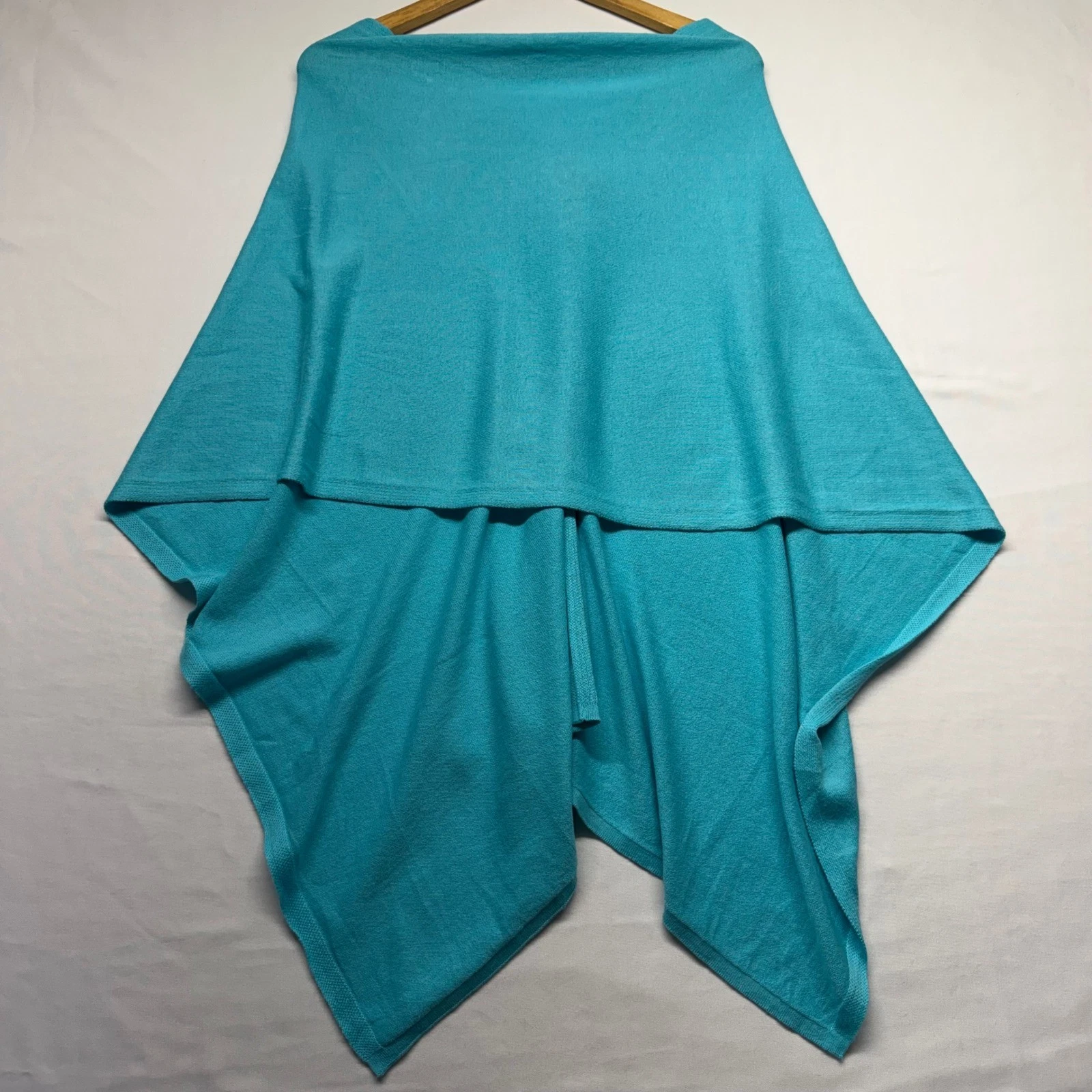 Alashan Poncho Topper Cashmere Blend OS Turquoise Women Casual Luxury Wrap Shawl