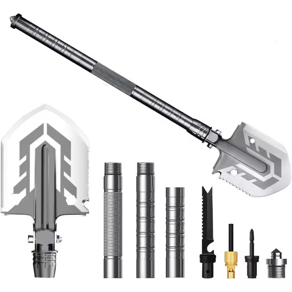 23-In-1 Multifunctional Tool Outdoor Alloy Steel Folding Shovel, Survival Shovel