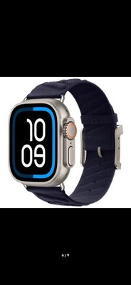 Titanium Buckle Nylon Watch BLUE Band Strap For Apple Watch Hermes Ultra 1/2  