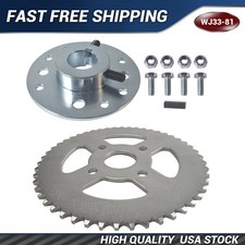 Steel Sprocket Hub 1/4"Keyway 50T Rear Drive Sprocket for Go Cart Mini Bike