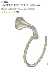 Moen Eva YB2886BN Towel Ring Brushed Nickel Wall Mount Open Box Complete
