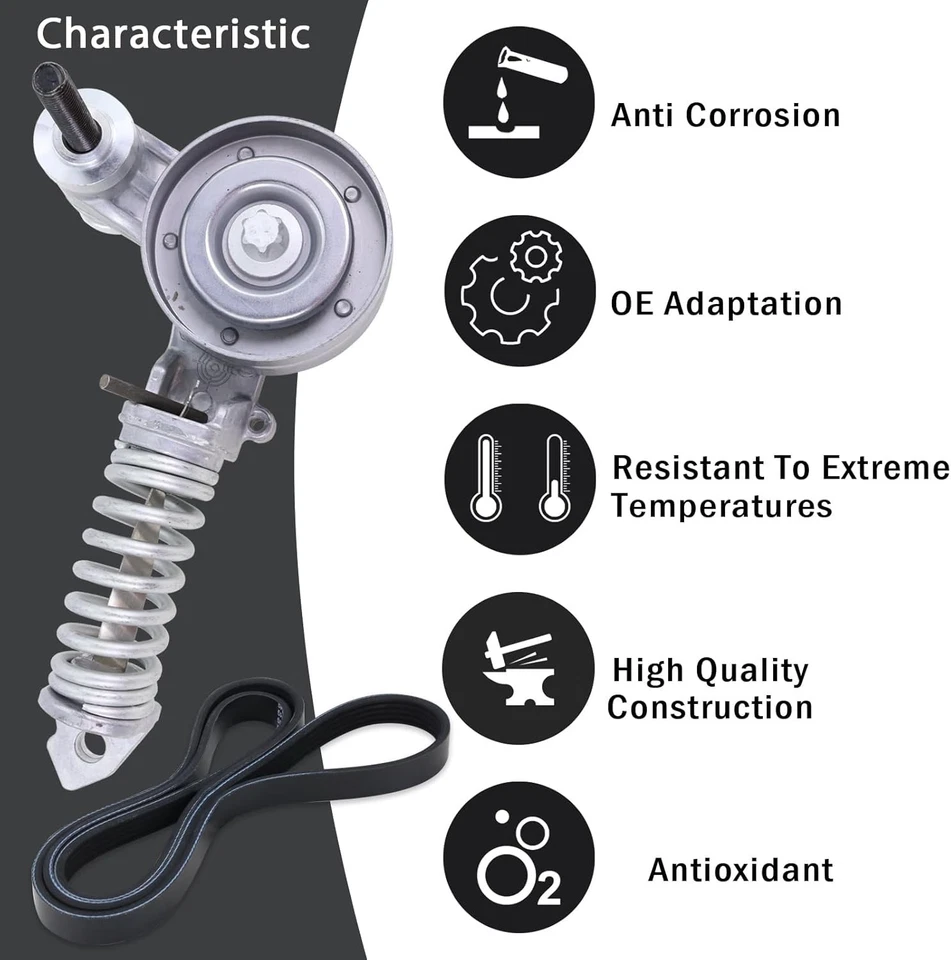 Belt Tensioner Assembly With Pulley With 2011-2015 Cruze(1.4L)&Serpentine Belt - Image 2 of 4