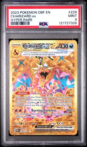 2023 POKEMON OBF EN-OBSIDIAN FLAMES HYPER RARE #228 CHARIZARD EX PSA 9