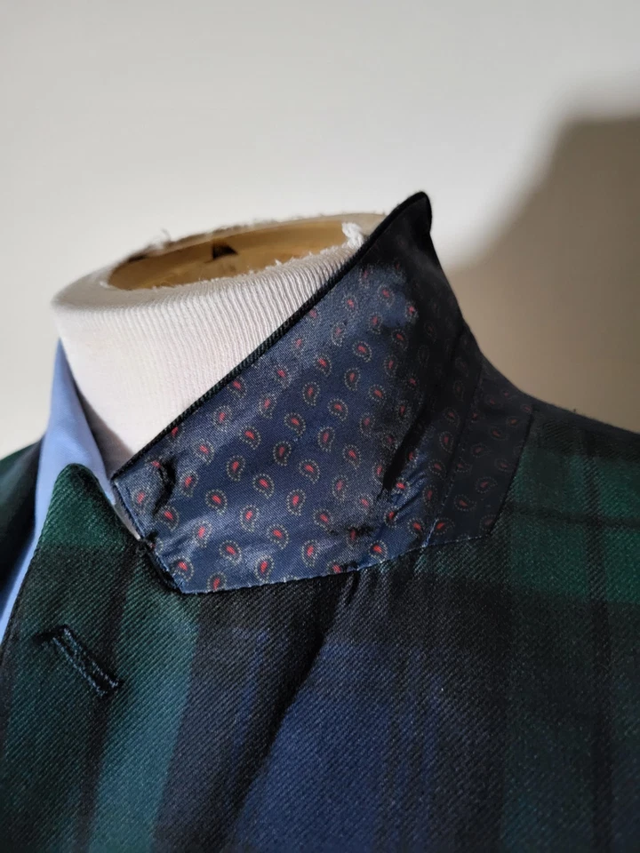 Chaqueta Blazer Abrigo Deportivo Alan River Watch Tartán Escocés Pico Solapa 42R Foto 4 de 4