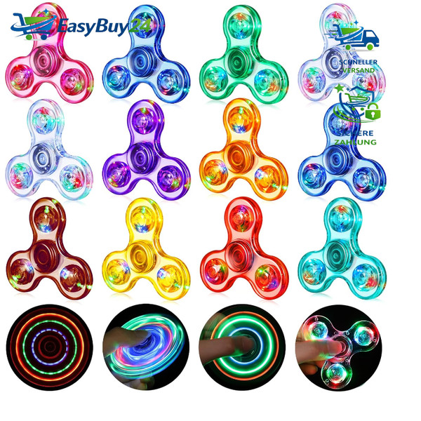 Fidget Spinner 12Er Pack Led Licht Spielzeug Stressabbau FüR Kinder Geschenk-image