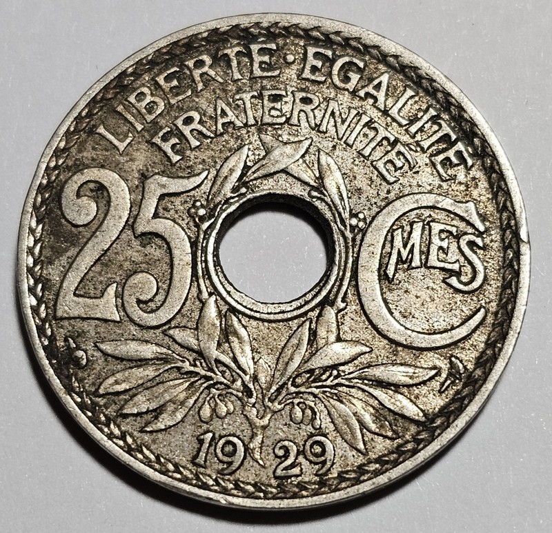 1929 France 25 Centimes Coin ~ Copper Nickel (A141)